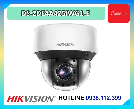  Camera DS-2DE4A425IWG1-E nổi bật với độ phân giải 4MP, zoom quang học 25X, AI Auto Tracking, hồng ngoại tầm xa, WDR 120dB, chuẩn IP66, quay quét linh hoạt, phù hợp giám sát khu vực rộng.