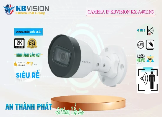  Lắp đặt camera IP Kbvision KX-A4011N3 cung cấp hình ảnh siêu nét 2K, chuẩn nén tiên tiến, khả năng chống ngược sáng, ống kính rộng, tầm xa hồng ngoại và khả năng chống bụi, nước IP67 giúp cho việc bảo vệ an ninh trở nên hiệu quả dễ dàng hơn