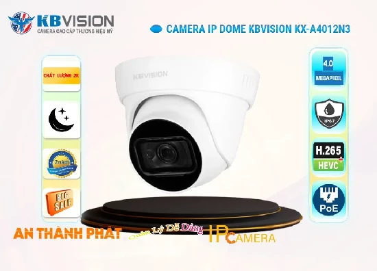  Lắp đặt Camera IP KX-A4012N3 giá rẻ chính hãng Kbvision đáp ứng các yêu cầu nghiêm ngặt của việc giám sát an ninh và quản lý tài sản với độ phân giải 4.0MP, camera này cung cấp hình ảnh rõ nét và chi tiết, cho phép bạn nhìn thấy mọi chi tiết quan trọng trong khu vực giám sát
