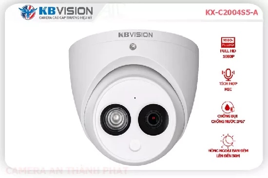  Camera KBVISION KX-C2004S5-A,Camera quan sát KBVISION KX-C2004S5-A ,là dòng camera dom bán cầu thiết kế bằng kim loại.Camera tích hợp cảm biến  hình ảnh 2.0 megapixel,tích hơp mic ghi lại âm thành.Camera phù hợp cho các công trình,văn phòng,cửa hàng,siêu thị,... 