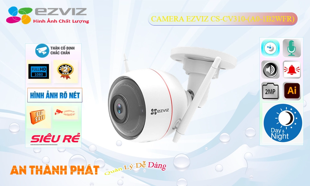 Camera Giá Rẻ Wifi Ezviz CS-CV310-(A0-1B2WFR) IP Không Dây Giá tốt