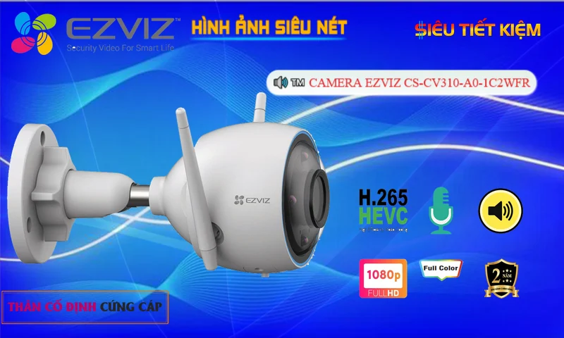 CS-CV310-A0-1C2WFR sắc nét Wifi Ezviz CS-CV310-A0-1C2WFR sắc nét Wifi Ezviz
