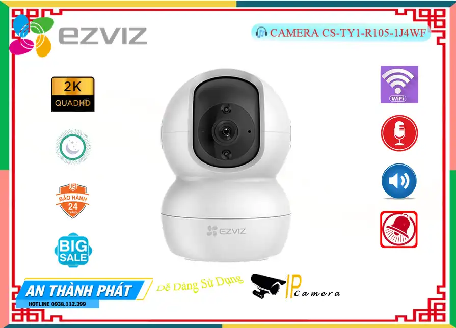 Camera CS-TY1-R105-1J4WF  Wifi Ezviz Sắt Nét