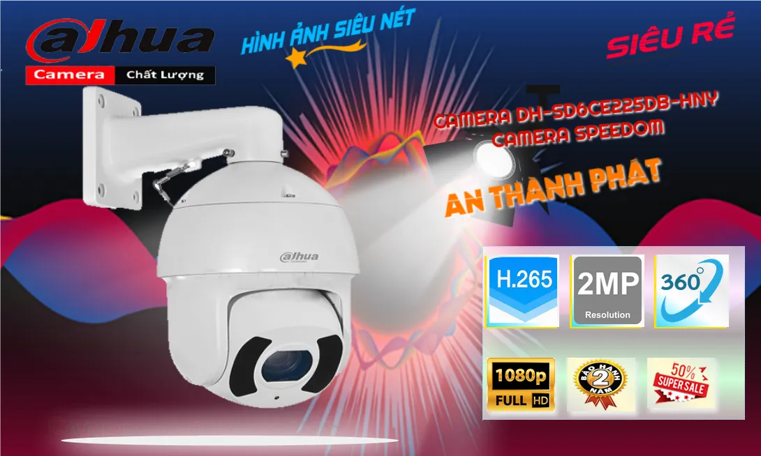 Camera DH-SD6CE225DB HN camera dahua xoay 360 zoom quan