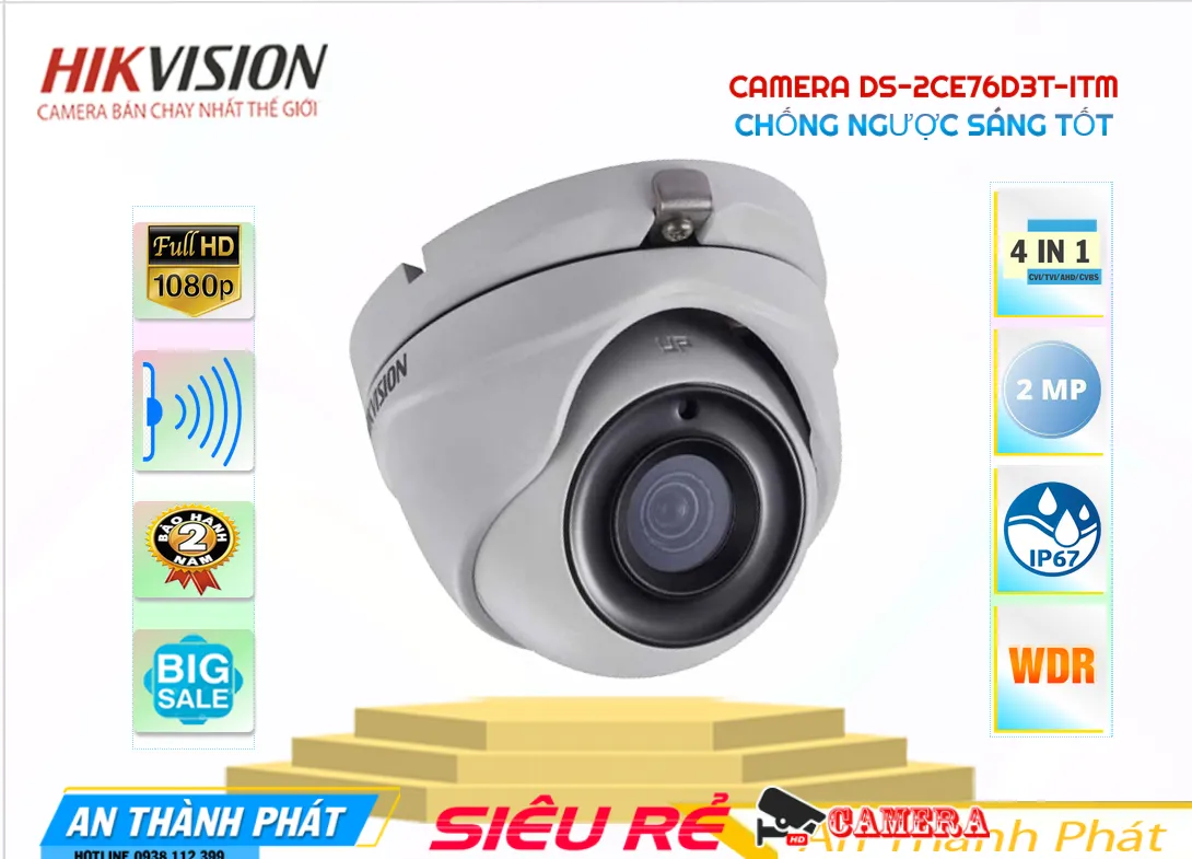 Camera-DS-2CE76D3T-ITM hình ảnh full hd 1080P