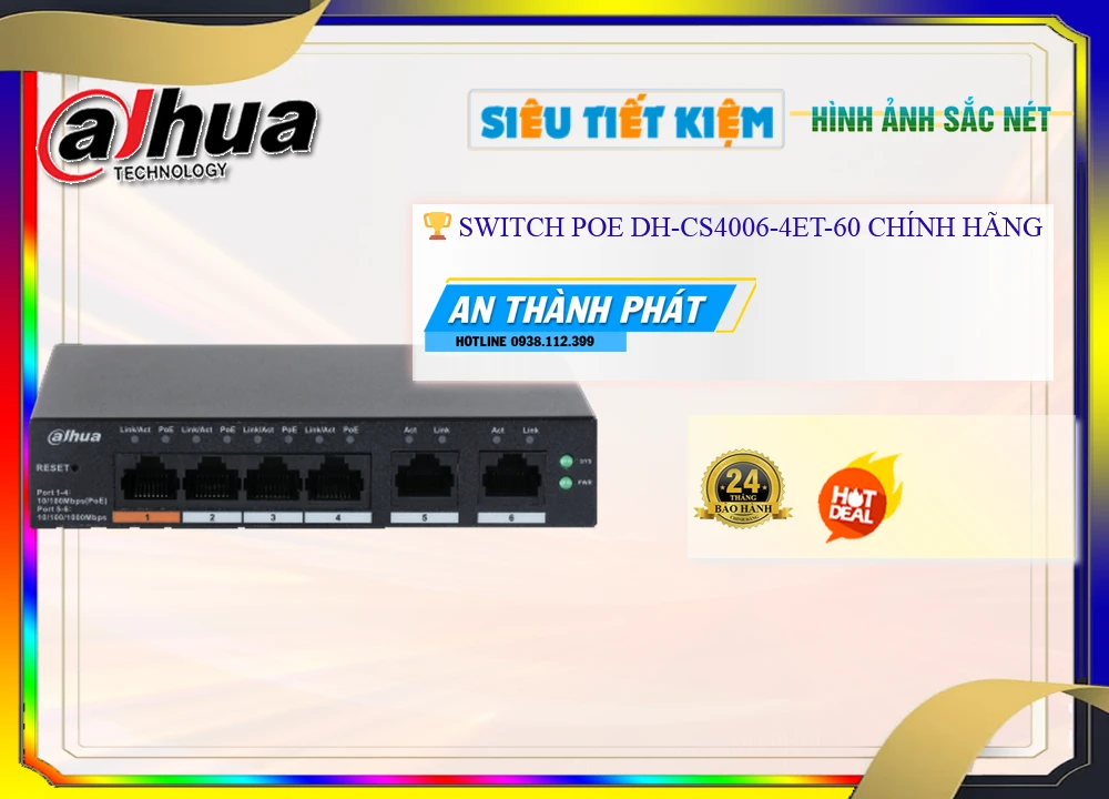 DH-CS4006-4ET-60 Switch chia mạng DH-CS4006-4ET-60 Switch chia mạng