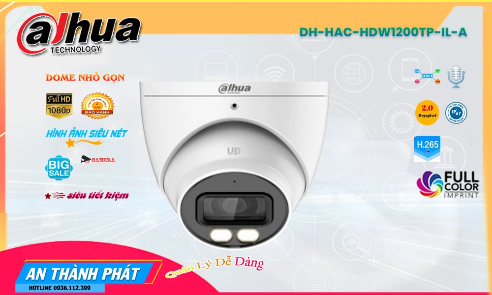 DH-HAC-HDW1200TP-IL-A Camera An Ninh Sắc Nét