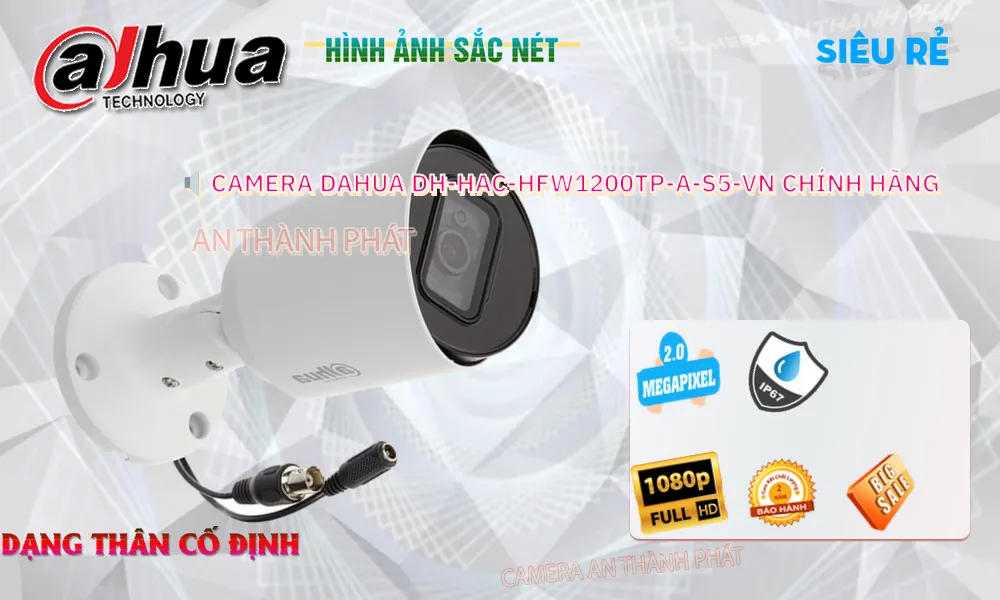 ۞ Camera Dahua DH-HAC-HFW1200TP-A-S5-VN Thiết kế Đẹp ۞ Camera Dahua DH-HAC-HFW1200TP-A-S5-VN Thiết kế Đẹp