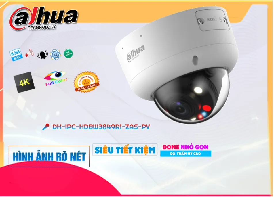 DH-IPC-HDBW3849R1-ZAS-PVCamera Sắc Nét Dahua DH-IPC-HDBW3849R1-ZAS-PVCamera Sắc Nét Dahua