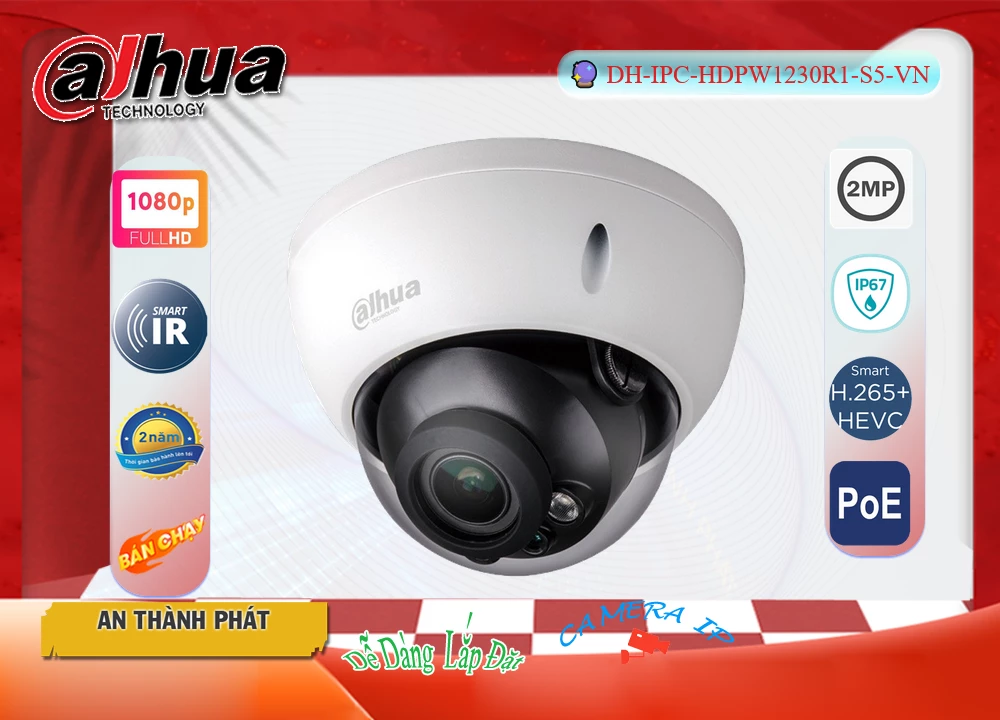 Camera DH-IPC-HDPW1230R1-S5-VN  Dahua Công Nghệ Mới