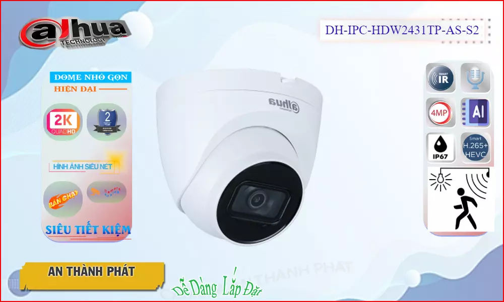 Thông số chất lượng thông minh DH-IPC-HDW2431TP-AS-S2