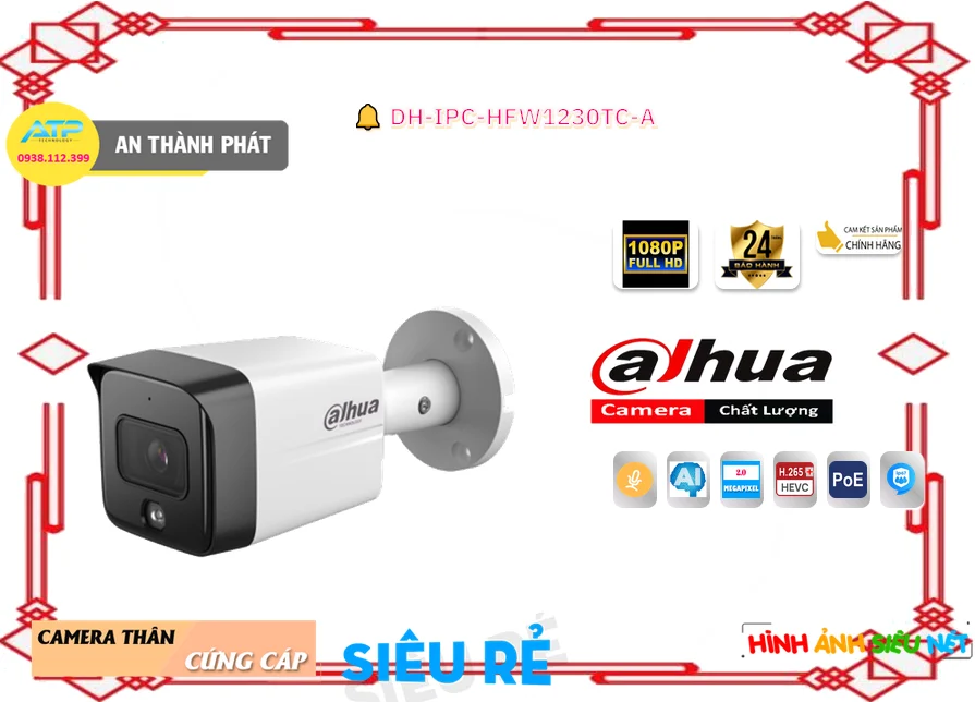 DH-IPC-HFW1230TC-A sắc nét Dahua DH-IPC-HFW1230TC-A sắc nét Dahua