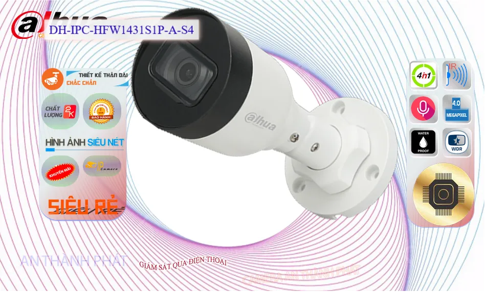 Camera DH-IPC-HFW1431S1P-A-S4 Giá rẻ Camera DH-IPC-HFW1431S1P-A-S4 Giá rẻ