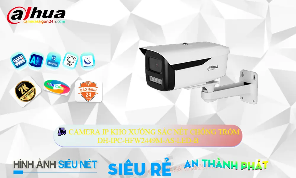 DH-IPC-HFW2449M-AS-LED-B Camera Thiết kế Đẹp Dahua DH-IPC-HFW2449M-AS-LED-B Camera Thiết kế Đẹp Dahua
