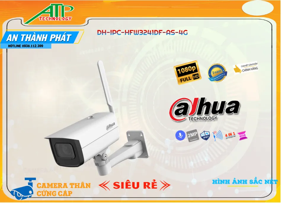 Camera Dahua Chức Năng Cao Cấp DH-IPC-HFW3241DF-AS-4G Camera Dahua Chức Năng Cao Cấp DH-IPC-HFW3241DF-AS-4G