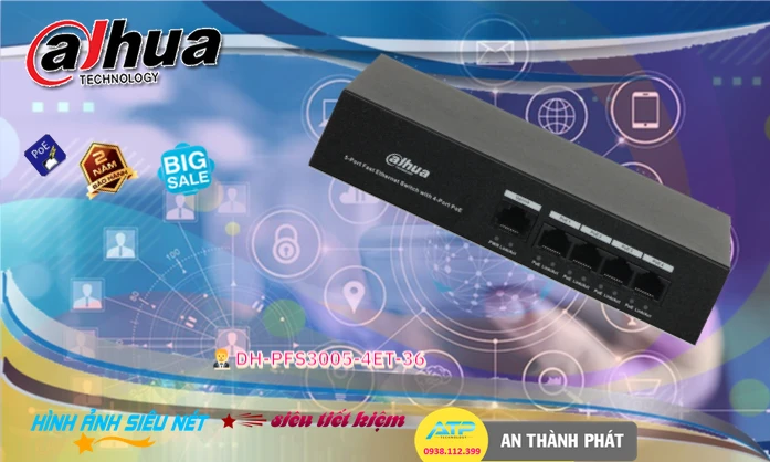 Thiết bị quản lý mạng DH-PFS3005-4ET-36 Hãng Dahua Thiết bị quản lý mạng DH-PFS3005-4ET-36 Hãng Dahua