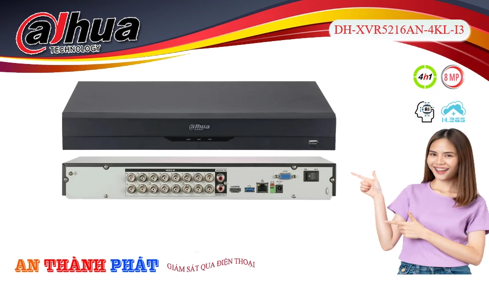 Đầu Thu KTS  Dahua DH-XVR5216AN-4KL-I3 Sắc Nét
