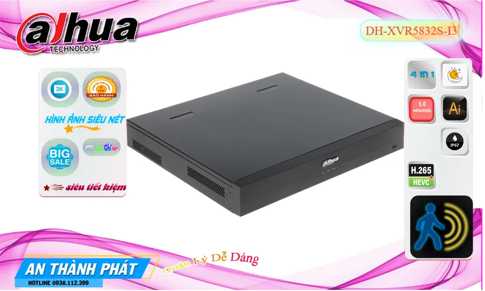DH-XVR5832S-I3Đầu ghi Camera Dahua Tiết Kiệm DH-XVR5832S-I3Đầu ghi Camera Dahua Tiết Kiệm