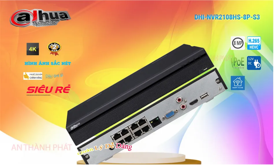 DHI-NVR2108HS-8P-S3Đầu ghi Camera  Dahua Giá rẻ