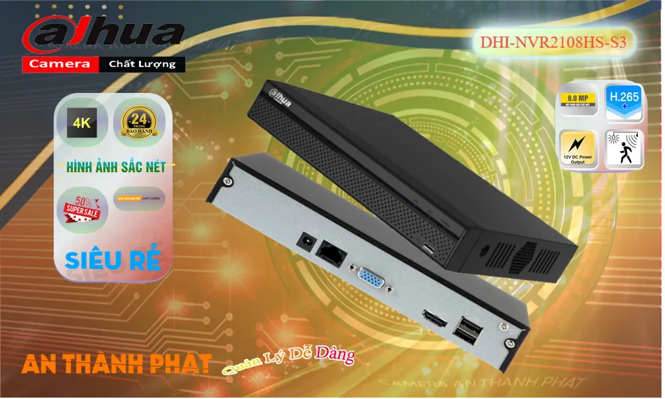 DHI-NVR2108HS-S3 Đầu Thu Dahua DHI-NVR2108HS-S3 Đầu Thu Dahua
