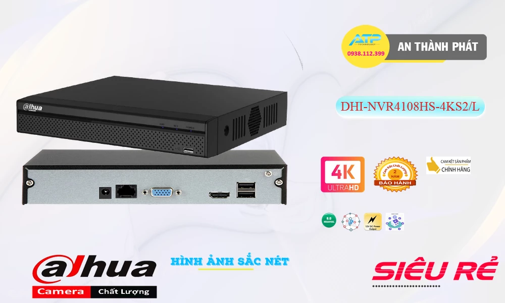 Đầu Ghi Camera DHI-NVR4108HS-4KS2/L Dahua Giá rẻ Đầu Ghi Camera DHI-NVR4108HS-4KS2/L Dahua Giá rẻ