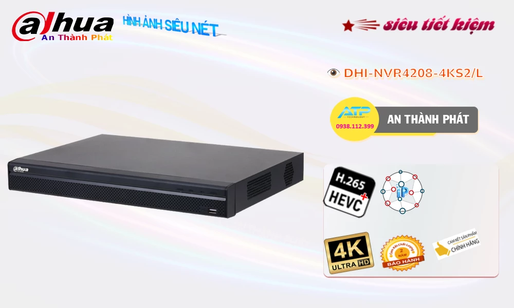 DHI-NVR4208-4KS2/LĐầu ghi Camera Dahua Giá rẻ DHI-NVR4208-4KS2/LĐầu ghi Camera Dahua Giá rẻ