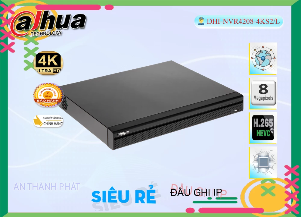 DHI-NVR4208-4KS2/LĐầu ghi Camera Dahua Giá rẻ DHI-NVR4208-4KS2/LĐầu ghi Camera Dahua Giá rẻ