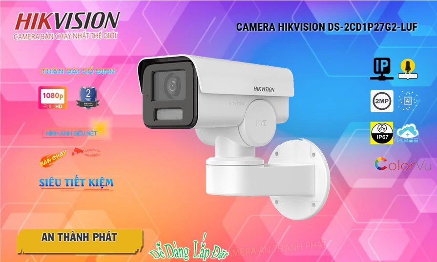 Camera Hikvision DS-2CD1P27G2-LUF Mẫu Đẹp Camera Hikvision DS-2CD1P27G2-LUF Mẫu Đẹp