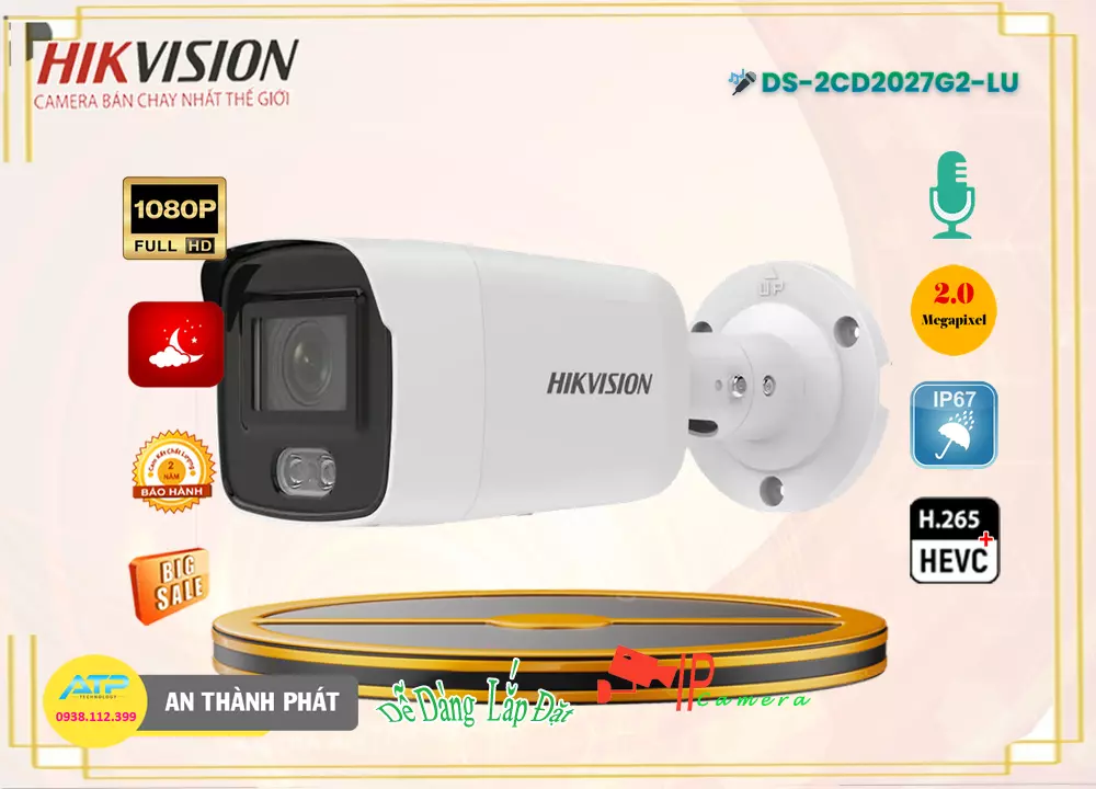 Camera An Ninh Hikvision DS-2CD2027G2-LU Sắc Nét Camera An Ninh Hikvision DS-2CD2027G2-LU Sắc Nét