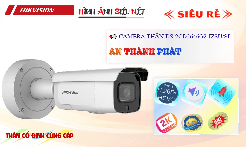 DS-2CD2646G2-IZSU/SL Camera Thiết kế Đẹp Hikvision