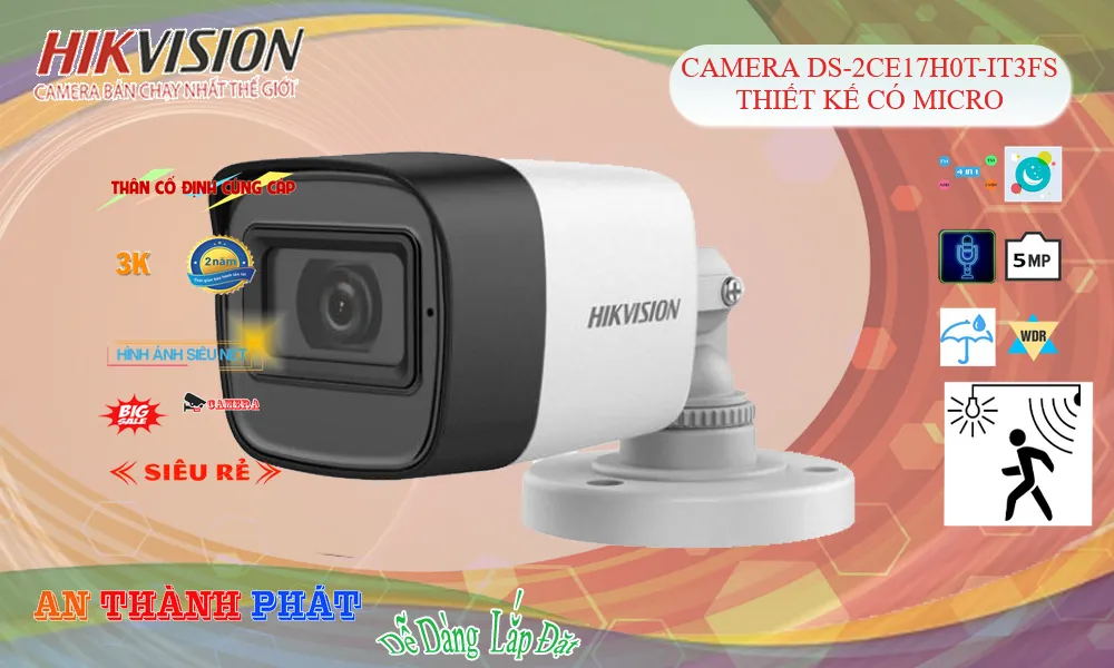 DS-2CE17H0T-IT3FS Camera Thu Âm