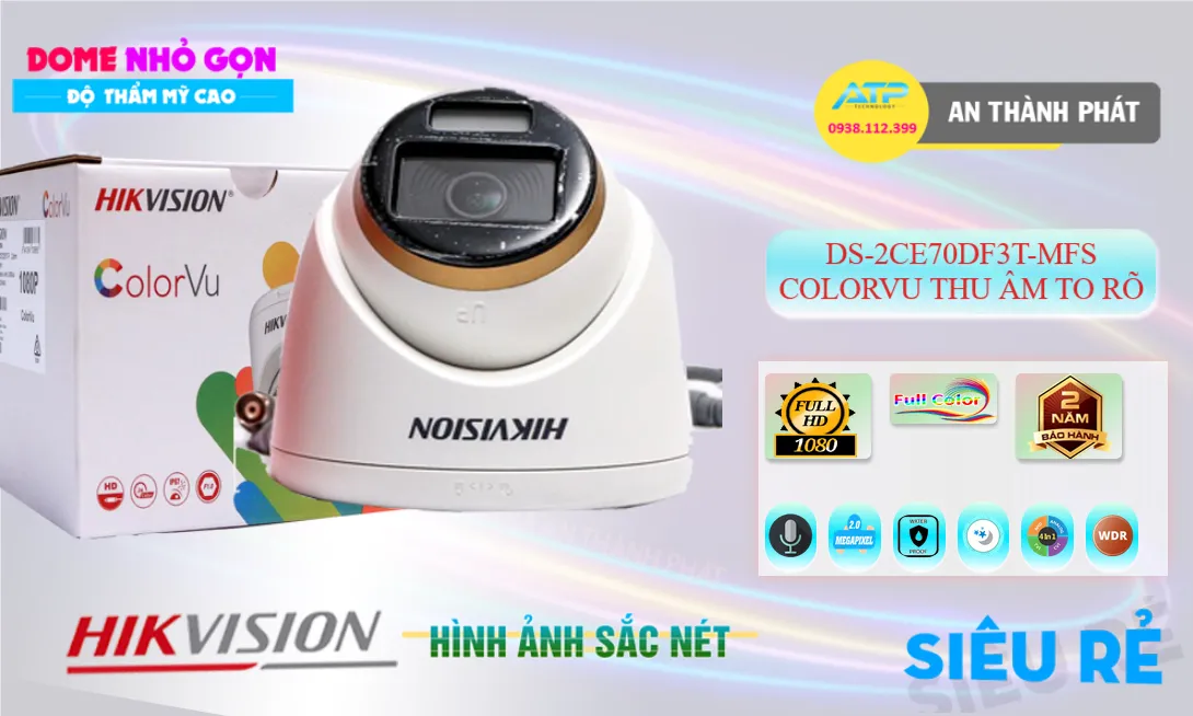 DS-2CE70DF3T-MFS COLORVU tích hợp micro thu âm
