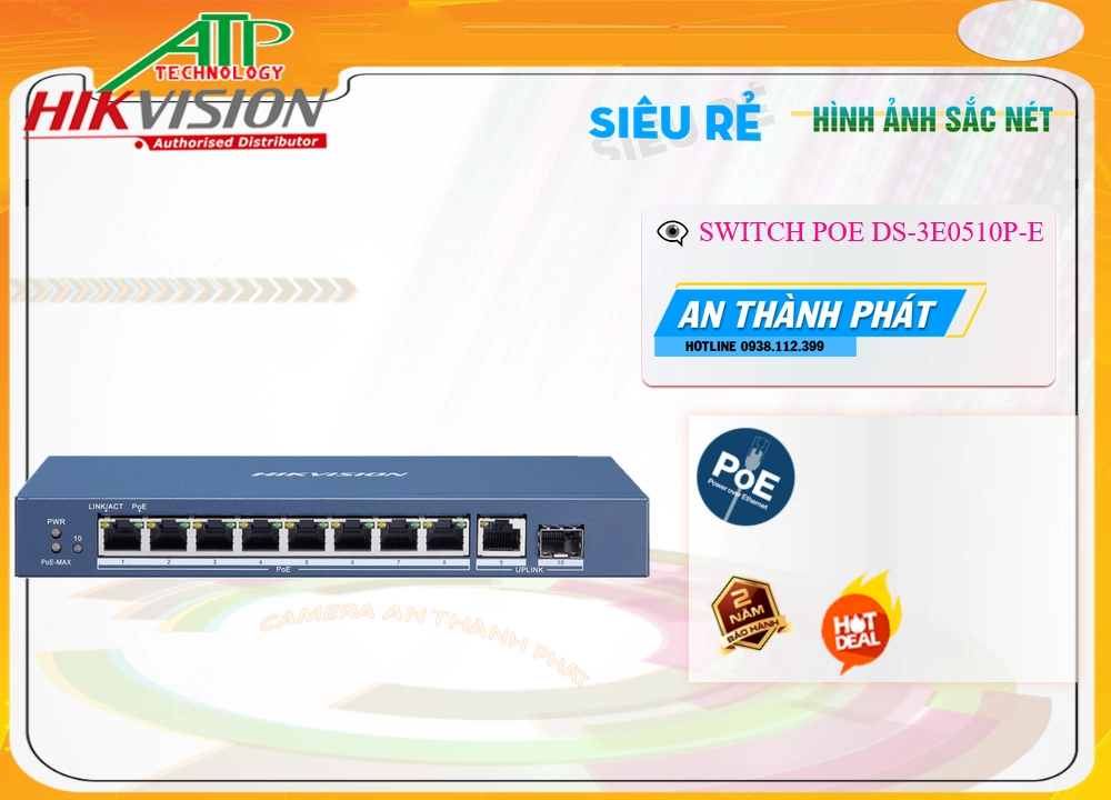 Hikvision Switch chuyển đổi dữ liệu DS-3E0510P-E Hikvision Switch chuyển đổi dữ liệu DS-3E0510P-E