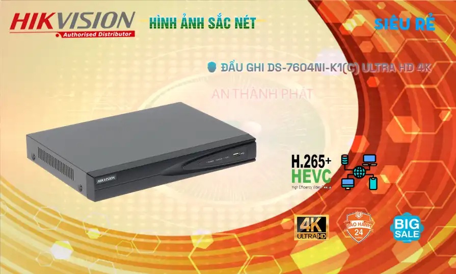 DS-7604NI-K1(C)Thiết Bị Ghi Hình Hình Ảnh Đẹp  Hikvision
