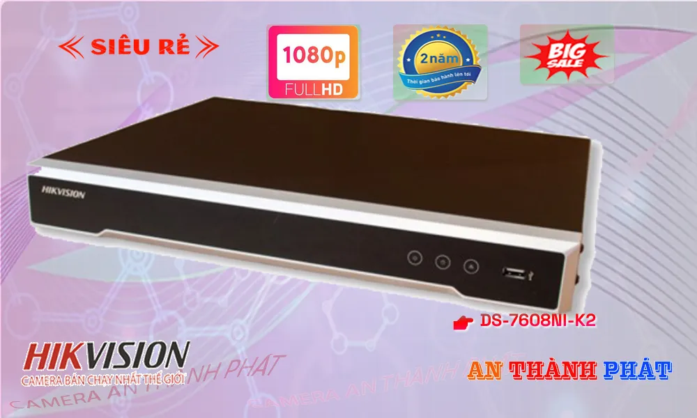 Đầu Thu KTS Hikvision DS-7608NI-K2 Giá rẻ Đầu Thu KTS Hikvision DS-7608NI-K2 Giá rẻ