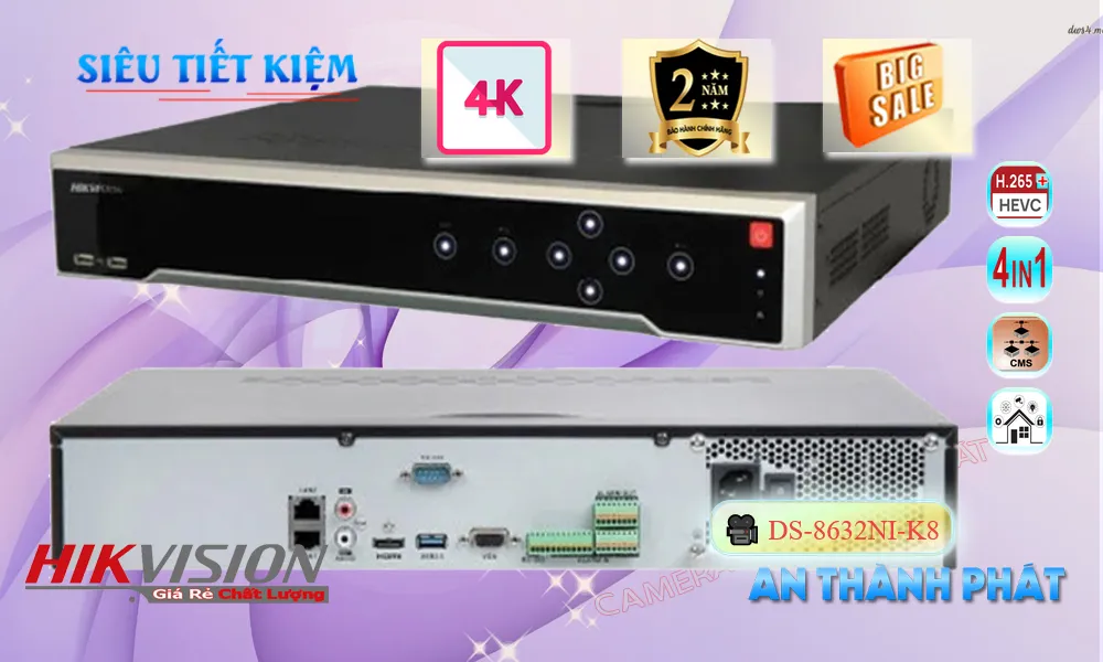 Đầu Ghi  Hikvision Sắc Nét DS-8632NI-K8