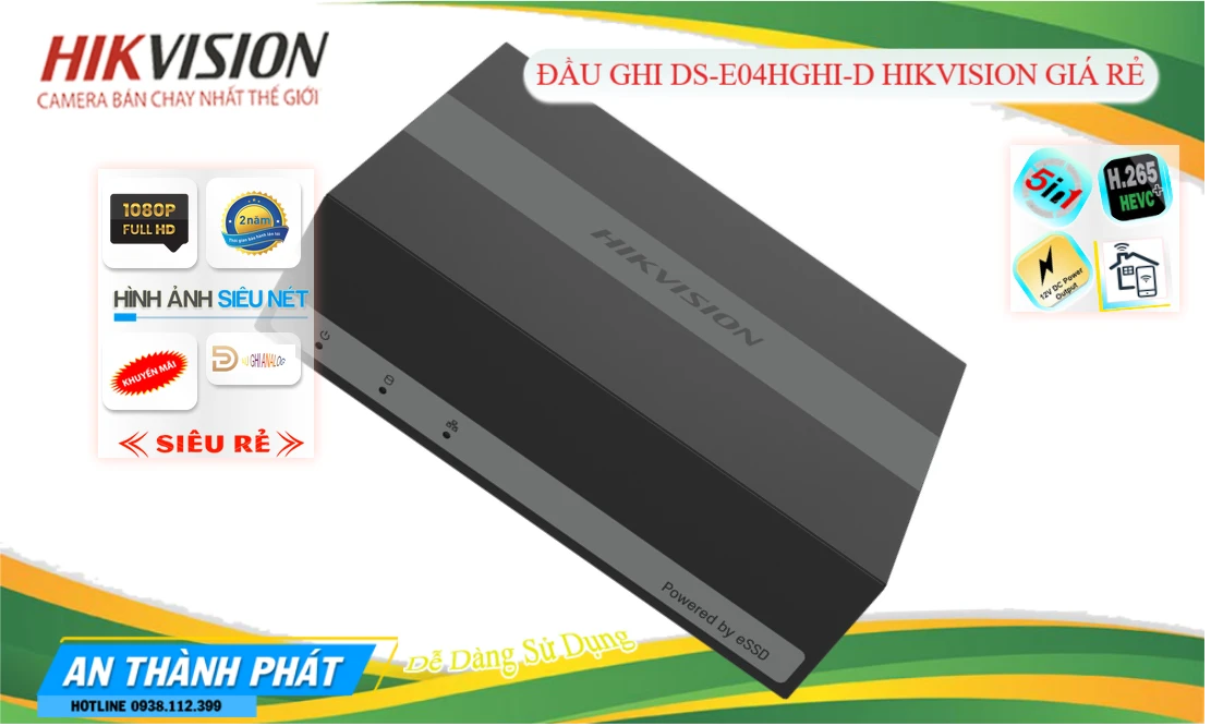 ۞  Đầu Thu KTS  Hikvision DS-E04HGHI-D Tiết Kiệm