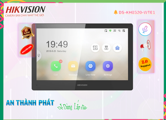 Hikvision Thiết bị chuôn cửa DS-KH8520-WTE1 Hikvision Thiết bị chuôn cửa DS-KH8520-WTE1