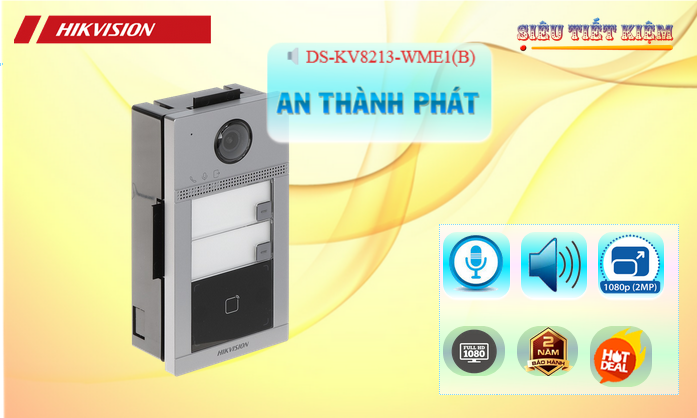 Chuôn cửa thông minh   Hikvision DS-KV8213-WME1(B)