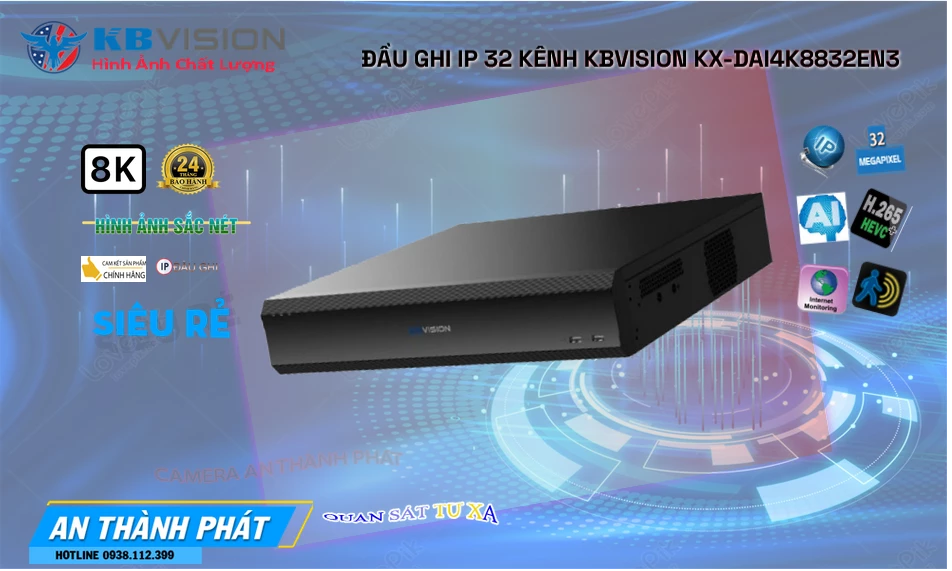 Đầu Thu KTS KBvision KX-DAi4K8832EN3 Thiết kế Đẹp Đầu Thu KTS KBvision KX-DAi4K8832EN3 Thiết kế Đẹp