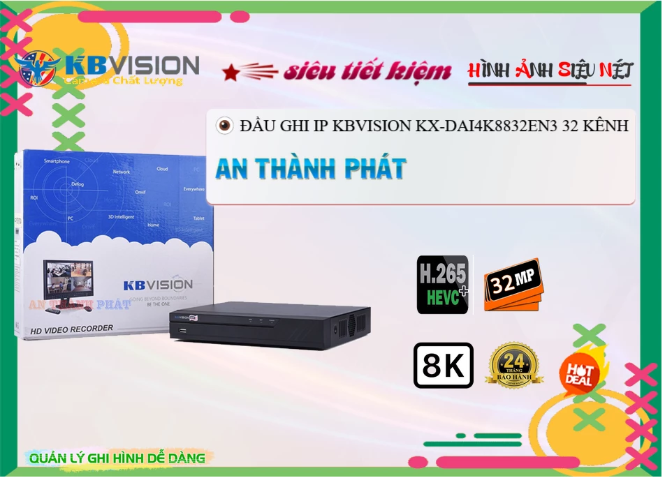 Đầu Thu KTS KBvision KX-DAi4K8832EN3 Thiết kế Đẹp Đầu Thu KTS KBvision KX-DAi4K8832EN3 Thiết kế Đẹp