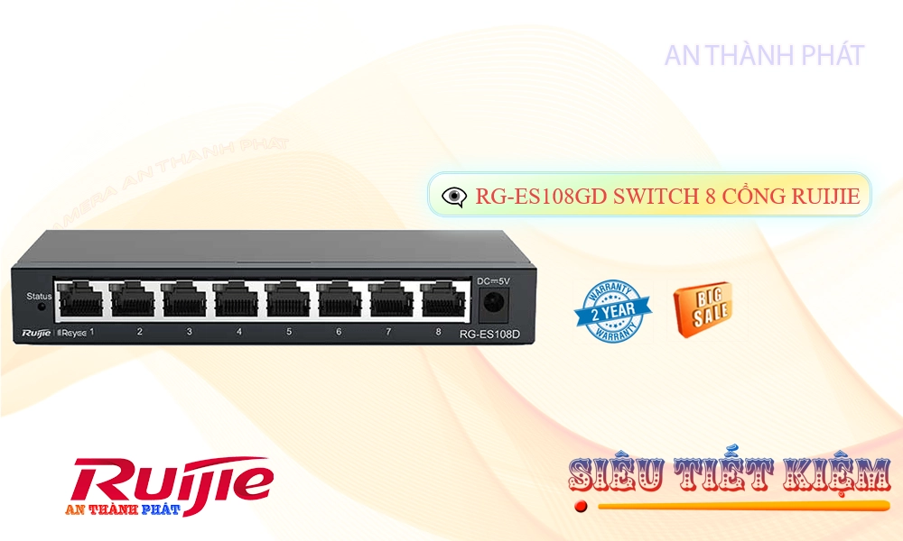 Switch chuyển đổi dữ liệu RG-ES108GD Hãng Ruijie Switch chuyển đổi dữ liệu RG-ES108GD Hãng Ruijie