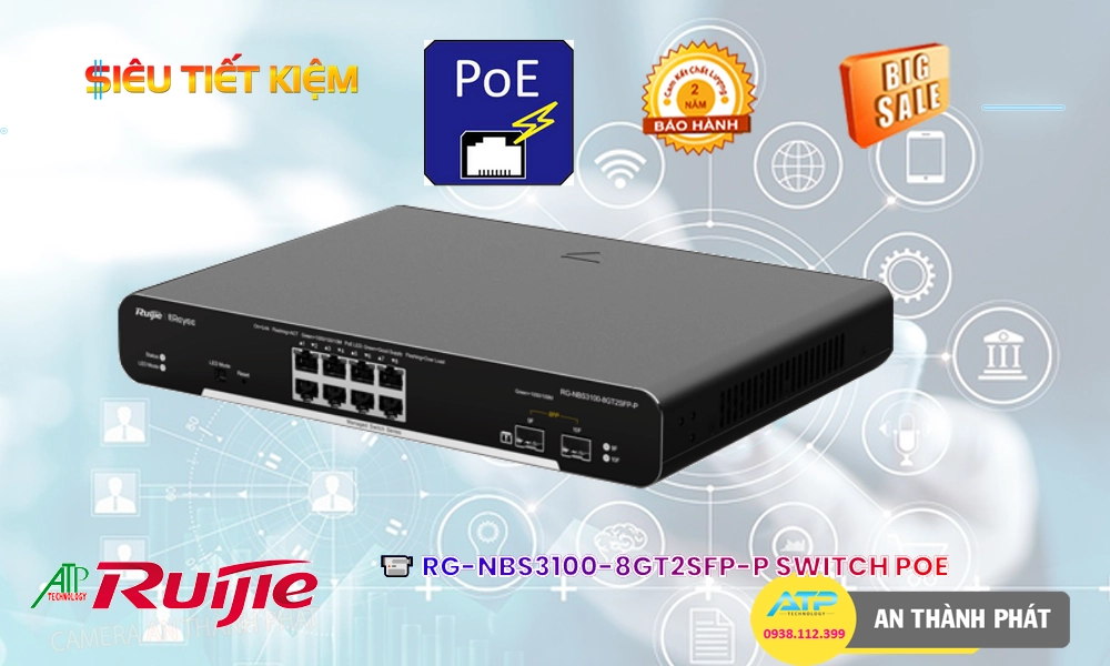 Hãng Ruijie RG-NBS3100-8GT2SFP-P Hãng Ruijie RG-NBS3100-8GT2SFP-P