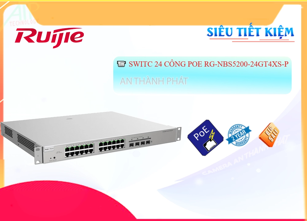 RG-NBS5200-24GT4XS-P Hãng Ruijie Bộ Quản Lý Mạng RG-NBS5200-24GT4XS-P Hãng Ruijie Bộ Quản Lý Mạng
