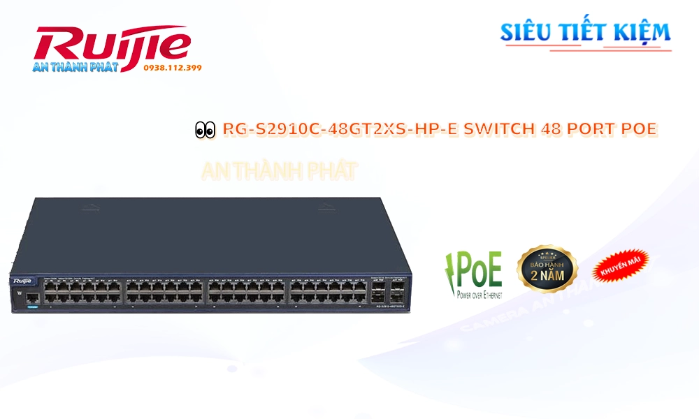 RG-S2910C-48GT2XS-HP-E Hãng Ruijie  Bộ chia mạng