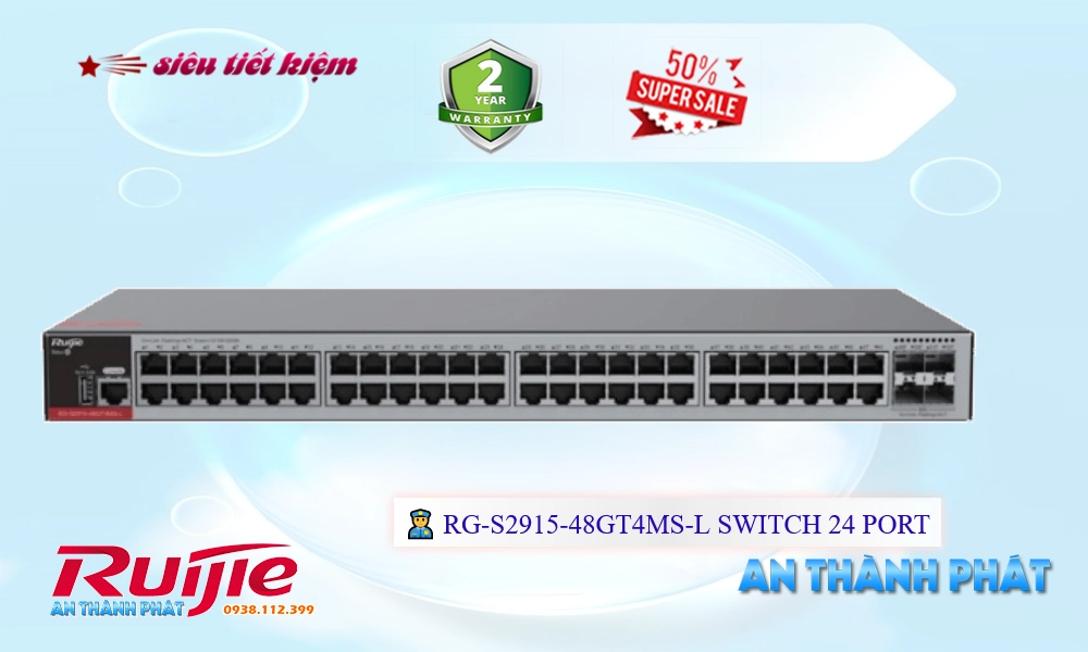 Bộ chia mạng RG-S2915-48GT4MS-L Hãng Ruijie Bộ chia mạng RG-S2915-48GT4MS-L Hãng Ruijie