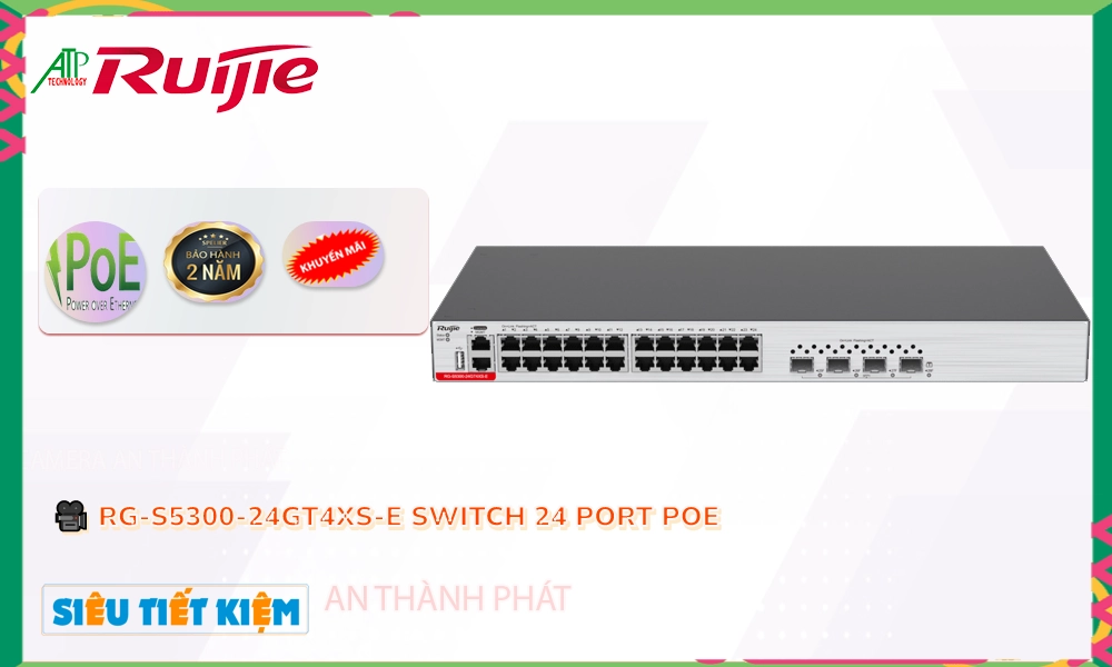 Hãng Ruijie Bộ chia mạng RG-S5300-24GT4XS-E Hãng Ruijie Bộ chia mạng RG-S5300-24GT4XS-E