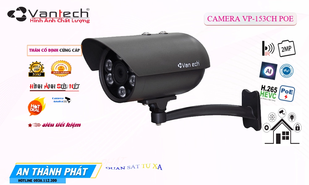 Camera Giá Rẻ VanTech VP-153CH Cấp Nguồ Qua Dây Mạng Giá tốt Camera Giá Rẻ VanTech VP-153CH Cấp Nguồ Qua Dây Mạng Giá tốt