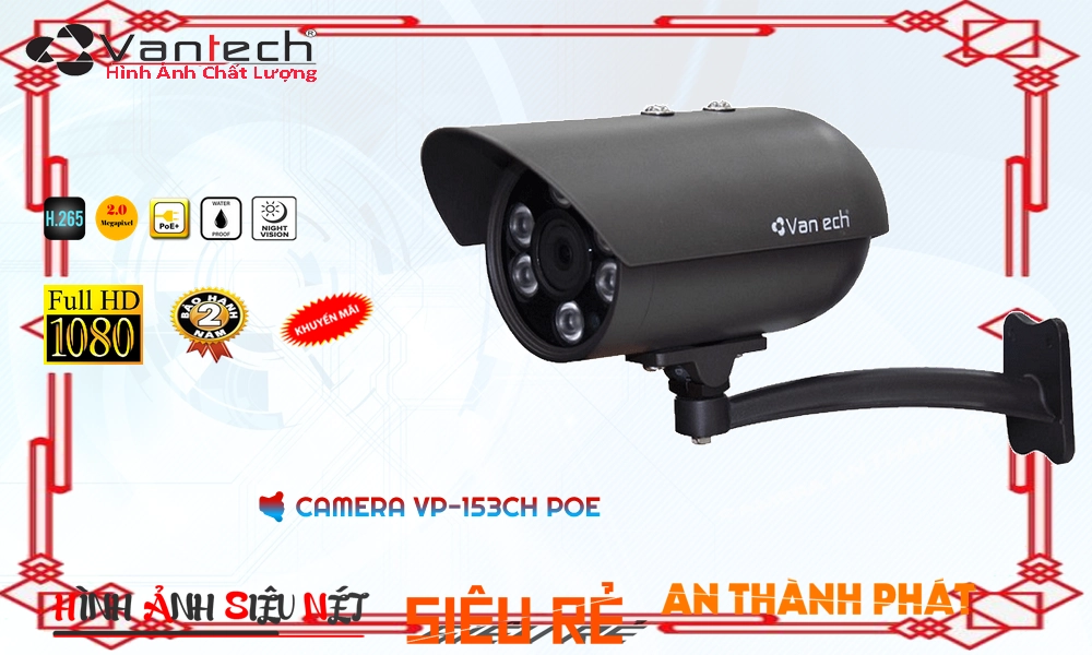 Camera Giá Rẻ VanTech VP-153CH Cấp Nguồ Qua Dây Mạng Giá tốt Camera Giá Rẻ VanTech VP-153CH Cấp Nguồ Qua Dây Mạng Giá tốt