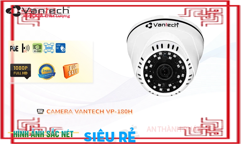 Camera Giá Rẻ VanTech VP-180H Ip POE Sắc Nét Chức Năng Cao Cấp Camera Giá Rẻ VanTech VP-180H Ip POE Sắc Nét Chức Năng Cao Cấp
